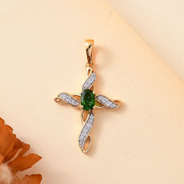 Natürlicher Chromdiopsid und Zirkon-Anhänger - 0,67 ct. image number 2