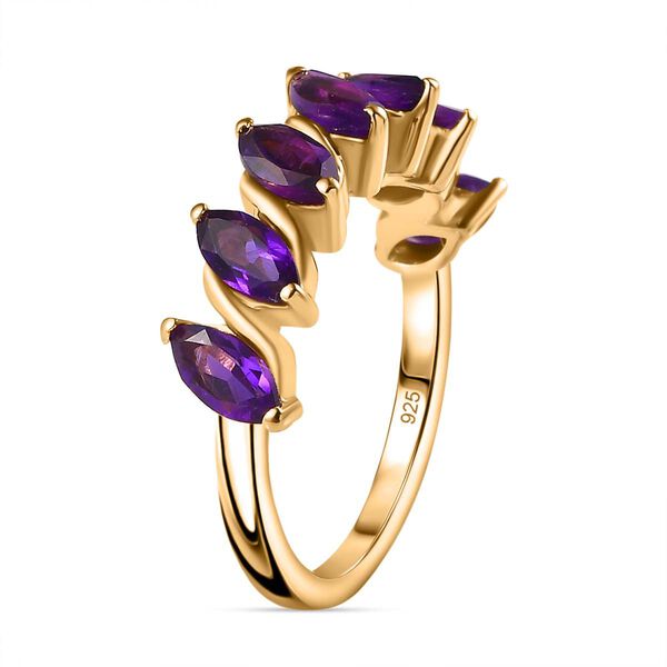 Afrikanischer Amethyst Ring 925 Silber Gelbgold Vermeil (Größe 21.00) ca. 1,55 ct image number 5