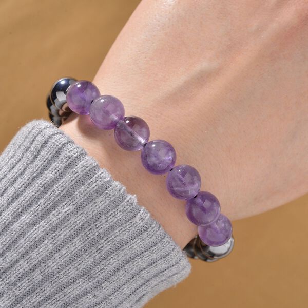Flexibles Terahertz und afrikanisches Amethyst Armband - 140 ct. image number 2