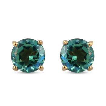 Pfau Triplett Quarz Ohrstecker 925 Silber vergoldet ca. 2,85 ct