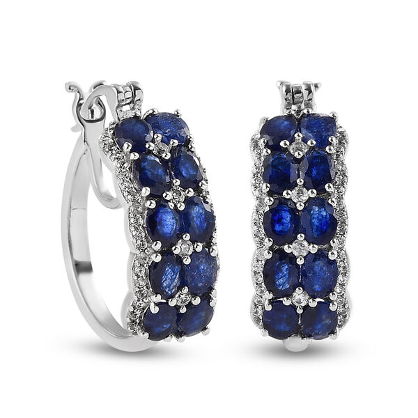 Masoala Saphir und Zirkon Creolen in Silber