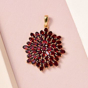 Nat&uuml;rlicher Mosambik Granat Anh&auml;nger, 925 Silber vergoldet, ca. 14.01 ct