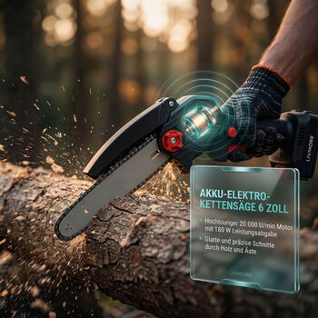 Electric saw 6 inches Rated voltage :21v Motor speed: 20,000 RPM Motor power :180W Battery disassembly: Yes Switch method: Safety button Switch interface type :DC Input voltage :1A Power supply mode: Lithium battery Battery capacity :24VH 6000mah- Charge