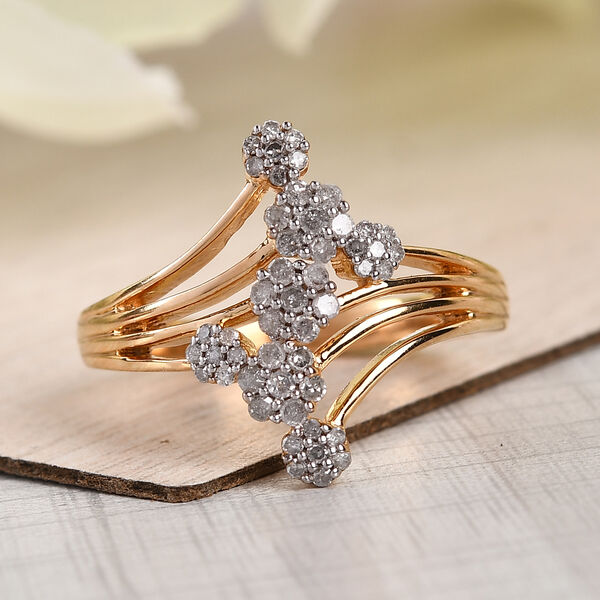 Diamant Ring 925 Silber Gelbgold Vermeil image number 2