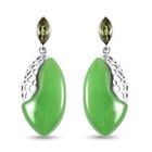 Grüne Jade und Peridot Ohrhänger 925 Silber rhodiniert ca. 26,86 ct  image number 0