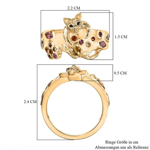 GP Trionfo Kollektion - AA Multi-Turmalin und Kanchanaburi blauer Saphir Ring - 0,69 ct. image number 9