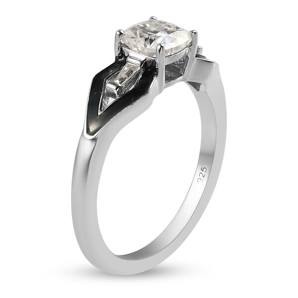 88 Facetten Moissanit Ring 925 Silber platiniert  ca. 0,96 ct image number 5