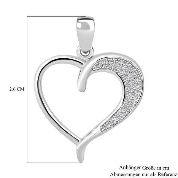 Lustro Stella weißer Zirkonia Herz Anhänger image number 5
