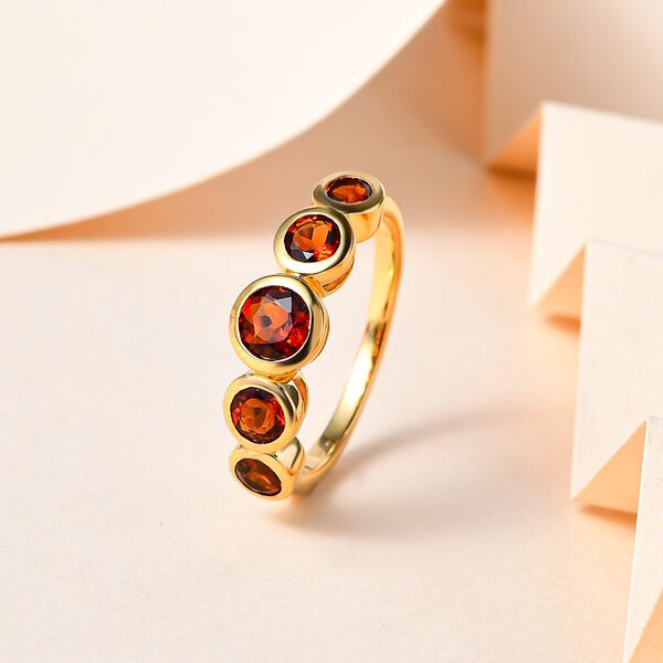 Kirschcitrin Ring, 925 Silber vergoldet, ca. 1.29 ct image number 2