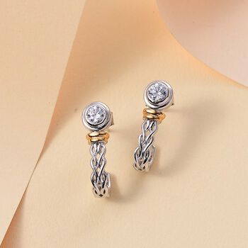 J Francis gefertigt mit SWAROVSKI-  Zweifarbige Swarovski Zirkonia Ohrringe