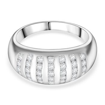 LUSTRO STELLA - Wei&szlig;er Zirkonia Ring 925 Silber rhodiniert (Gr&ouml;&szlig;e 17.00)