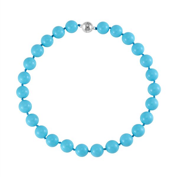 Blauer Muschelkernperle Halskette ca. 50 cm Reiner Edelstahl image number 3