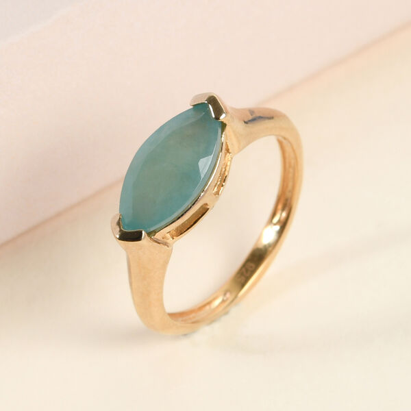 Grandidierit Solit&auml;r Ring 925 Silber vergoldet  ca. 1,75 ct image number 4