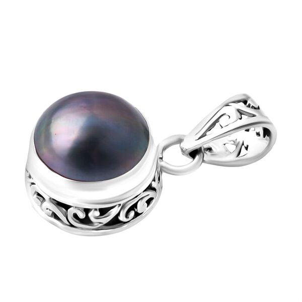 Royal Bali Kollektion- Blauer Mabe Perle Ring und Anh&auml;nger image number 10