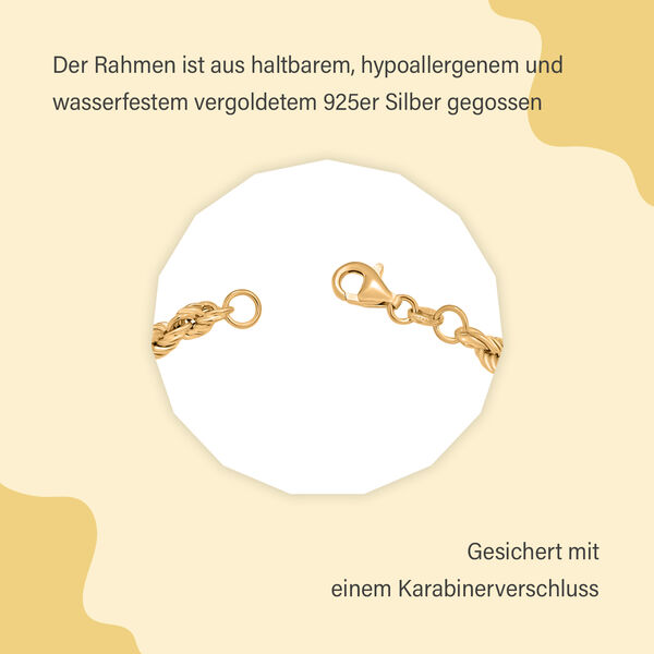 Vintage italienisches Kordel-Armband in vergoldetem Silber image number 6