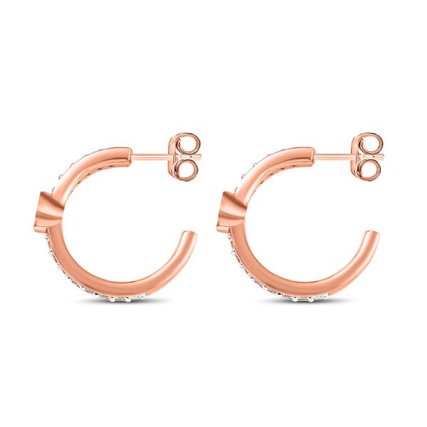 Lila Spinell, wei&szlig;er Zirkon Ohrringe, 925 Silber ros&eacute;vergoldet ca. 1.15 ct image number 4