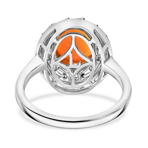 AAA Feueropal, Lab Grown Diamant Ring 950 Platin (Gr&ouml;&szlig;e 18.00) ca. 2,29 ct image number 4