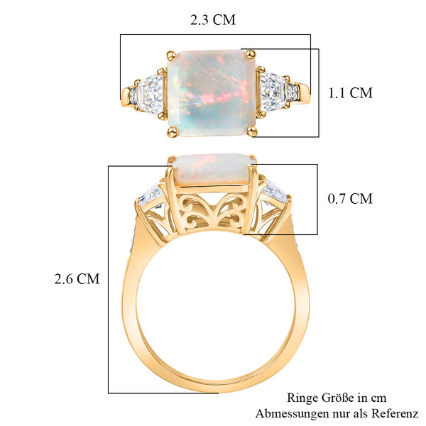 D'Joy AAA nat&uuml;rlicher, &auml;thiopischer Welo Opal und Moissanit Ring - 3 ct. image number 6