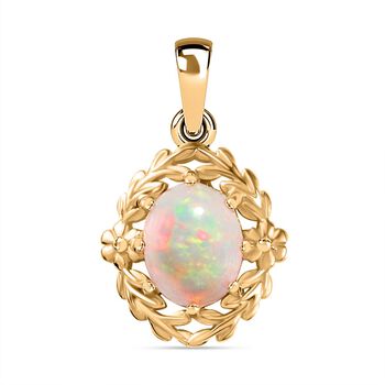 AA Nat&uuml;rlicher, &auml;thiopischer Welo Opal Anh&auml;nger 925 Silber 750 Gelbgold Vermeil ca. 1,23 ct.