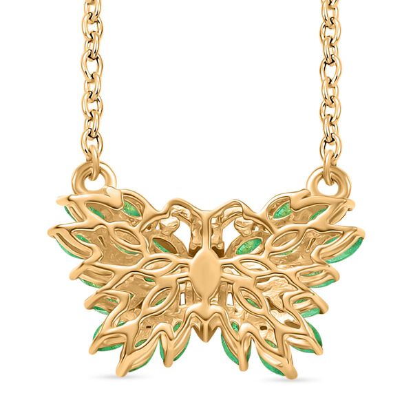 Kagem sambische Smaragd und Zirkon Halskette, 45 cm - 1,86 ct. image number 5