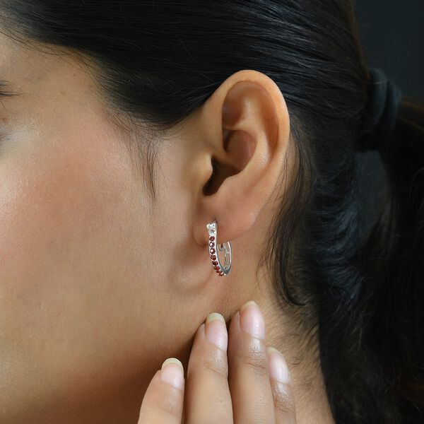 Rote Zirkonia-Creolen - 1,06 ct. image number 3