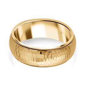 Royal Bali Kollektion- Strukturierter Bandring in 375 Gelbgold