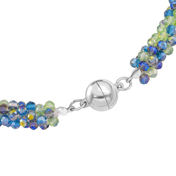 2er Set - Mehrfarbiger Kristall Halskette und Armband, flexibel, Neon image number 5