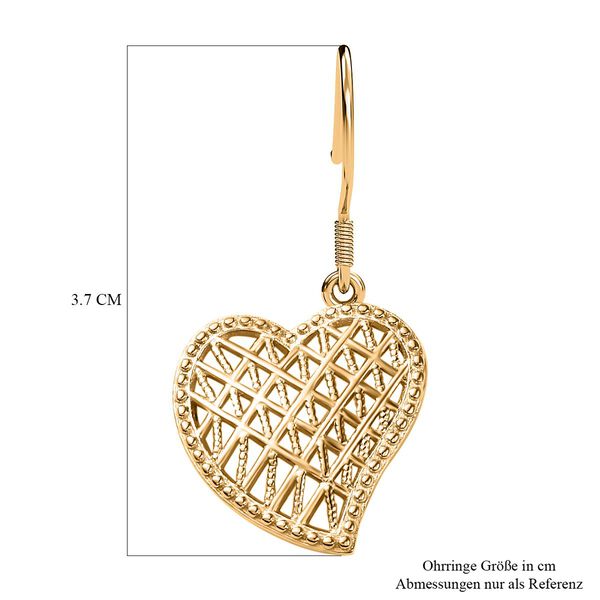 Herz Ohrringe, 925 Silber in Gelbgold Vermeil image number 5