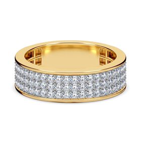 LUXURIANT DIAMOND - Lab Grown Diamant SI-GH SGL zertifiziert Ring, 925 Silber 750 Gelbgold Vermeil (Größe 17.00) ca. 1,00 ct