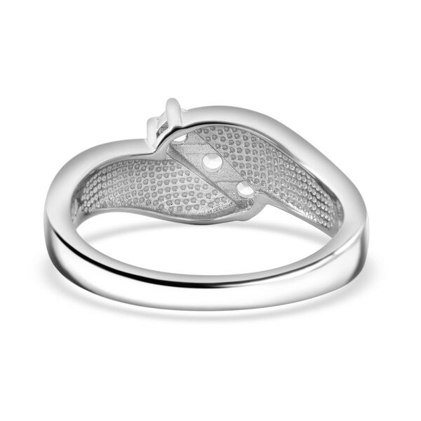 Simulierter blauer Opal und Zirkonia Ring image number 5