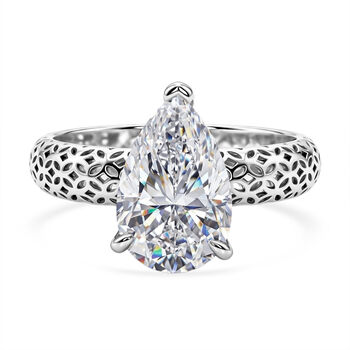 D'Joy Moissanit Ring 925 Silber Rhodiniert (Gr&ouml;&szlig;e 18.00) ca. 2,07 ct