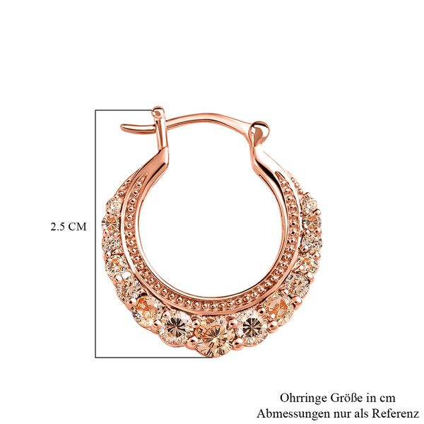 Champagner Zirkonia Ohrringe, Messing ros&eacute;vergoldet ca. 4,24 ct image number 6