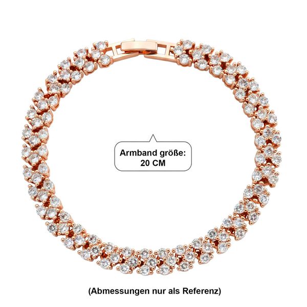 Wei&szlig;er Zirkonia Armband ca. 19 cm Nickelfreies Messing, ros&eacute;farben image number 4