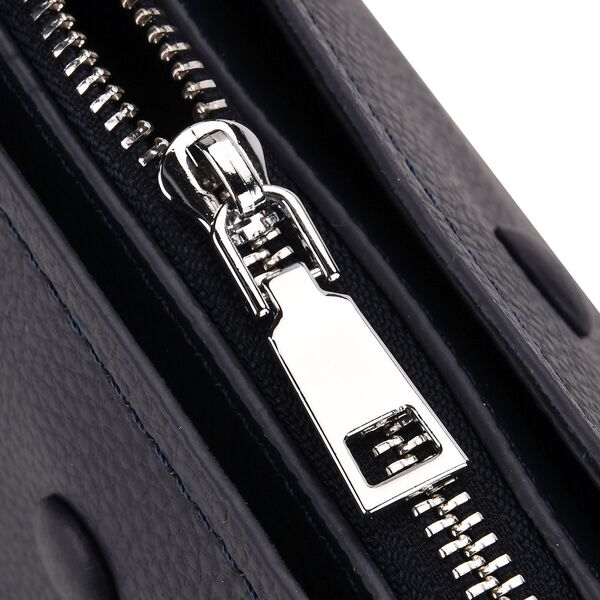 Crossbody-Tasche aus 100% echtem Leder mit Henkel und Schulterriemen, 24x11.5x18 cm, Navy image number 7