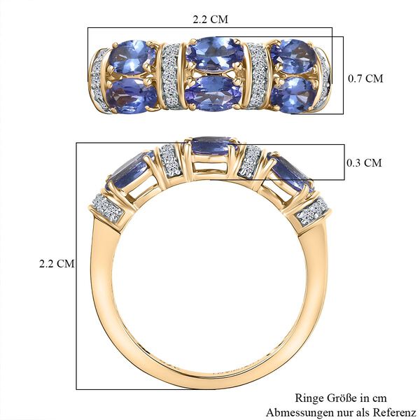 LUXURIANT DIAMOND- AAA Tansanit und Labor Diamant Ring in 375 Gold - 1,67 ct. image number 6