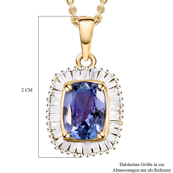 Tansanit und Diamant Anh&auml;nger mit Kette, 50cm - 1,78 ct. image number 7