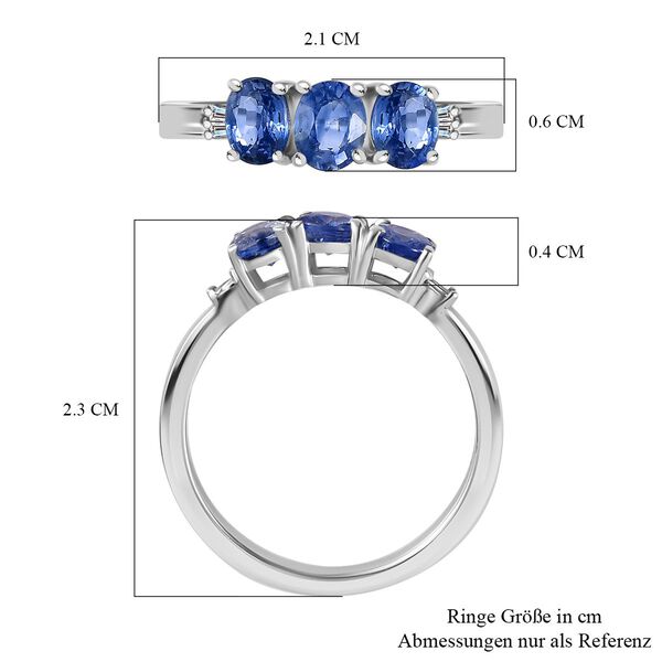 AA Blauer Ceylon-Saphir und Diamant Ring, ca. 1.43 ct image number 7