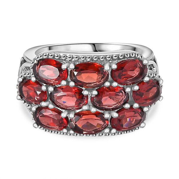 Roter Granat Ring 316L Edelstahl (Gr&ouml;&szlig;e 17.00) ca. 5.68 ct