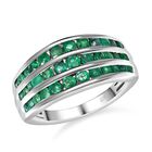 Premium Kagem sambischer Smaragd-Ring, 925 Silber platiniert  ca. 1,40 ct image number 3