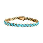 AA Sleeping Beauty Türkis, Neon Apatit Armband ca. 19 cm 925 Silber Gelbgold Vermeil ca. 11,58 ct.