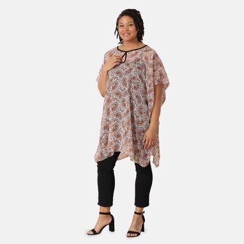 Chiffon Top, Paisleymuster, Einheitsgr&ouml;&szlig;e, braun