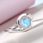 Premium Regenbogen Mondstein Solitär Ring 925 Silber platiniert  ca. 1,81 ct image number 1