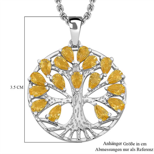 Gelber Zirkonia Halskette ca. 50 cm Messing image number 6