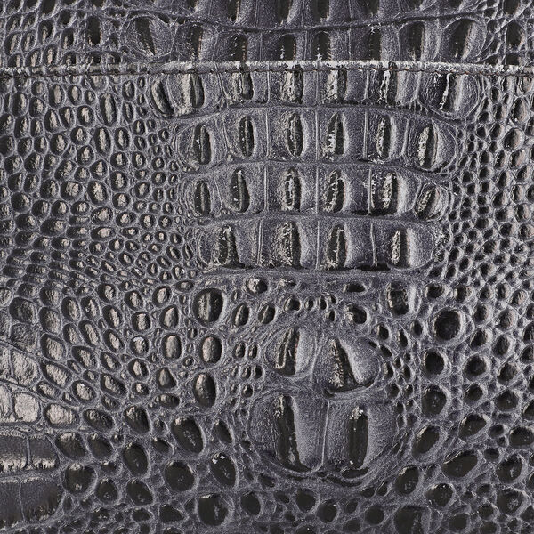 Umhängetasche aus echtem Leder mit Kroko-Prägung und Kettenriemen, Schwarz  image number 8