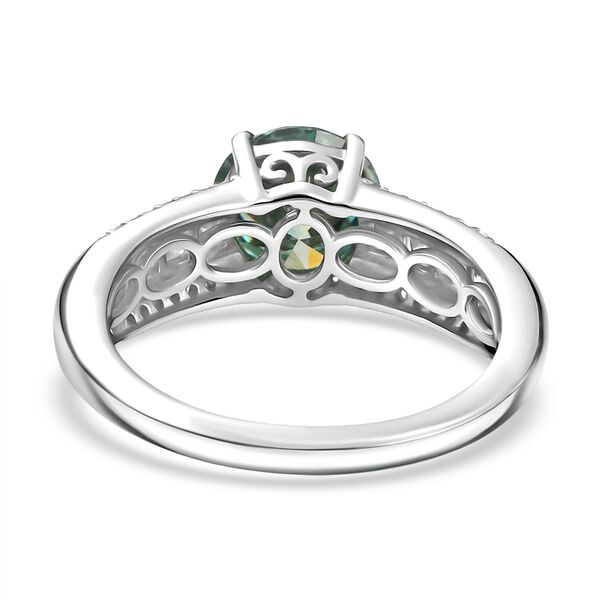 D'Joy blauer und weißer Moissanit Ring und Anhänger mit Kette image number 12