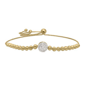 Weißer Diamant Armband, ca. 19 cm, 925 Silber Gelbgold Vermeil, ca. 0.25 ct