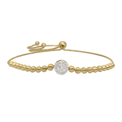 Weißer Diamant Armband, ca. 19 cm, 925 Silber Gelbgold Vermeil, ca. 0.25 ct image number 0