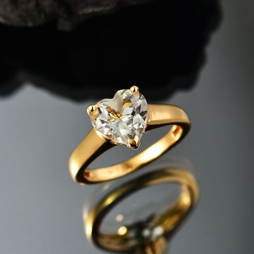 AA Prasiolite Ring 925 Silber 750 Gelb Vergoldet (Größe 21.00) ca. 2,33 ct image number 1