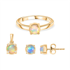 AA natürliches, äthiopisches Welo Opal-Schmuckset - 2,24 ct.