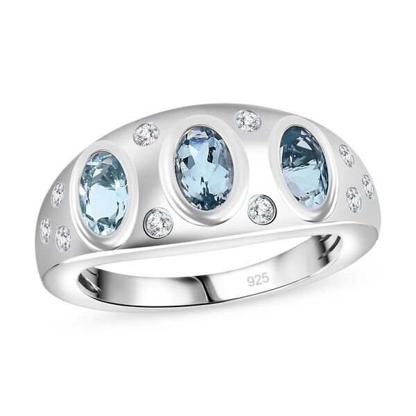 Espirito Santo AA Aquamarin und Zirkon Ring, ca. 1.39 ct. image number 4